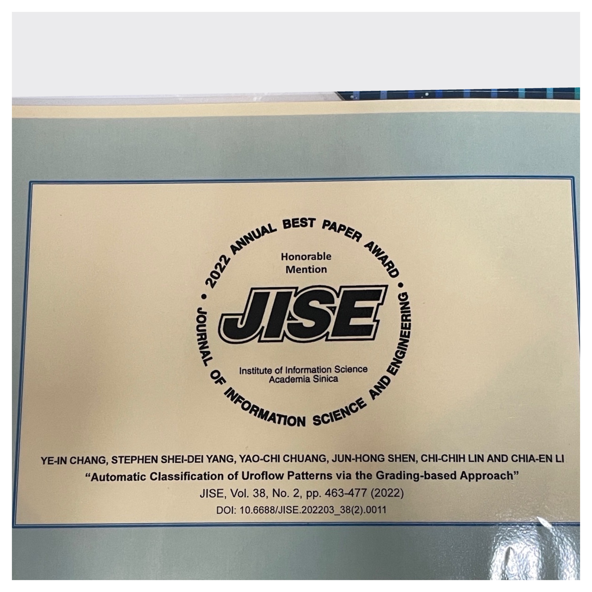 Honorable Mention of JISE, 2022 - 